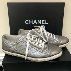 Real authentic CHANEL silver sneakers 👟